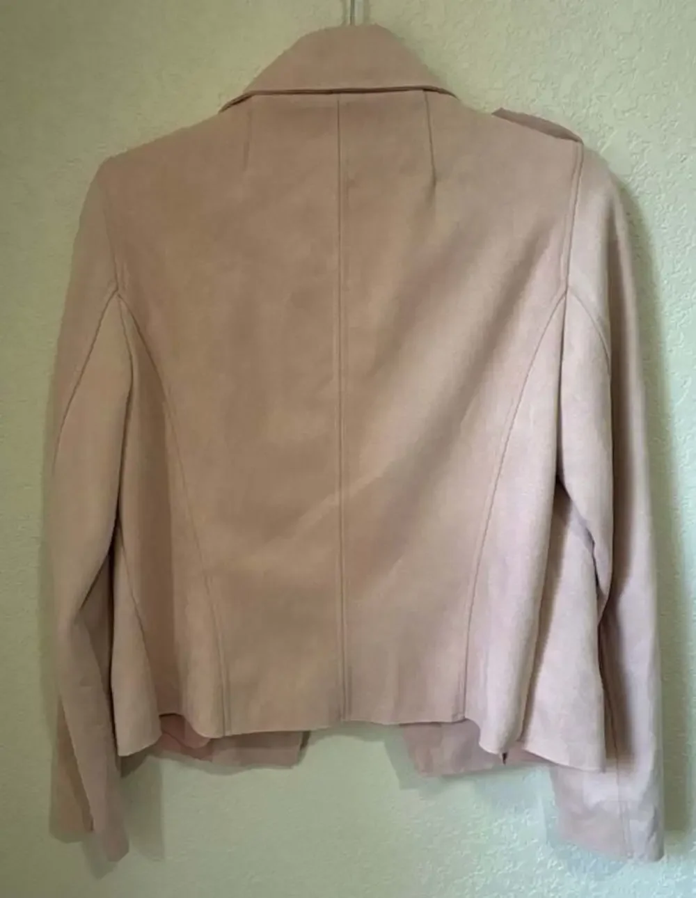 KUT FROM THE KLOTH 'Vegan Suede' DRAPED FRONT BLAZER JACKET / MEDIUM / PINK
